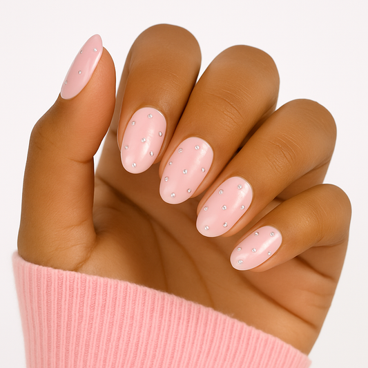 Pink Dotted Delight (Metallic polka dots)